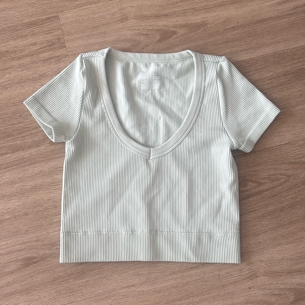 Wild Fable Cropped Short Sleeve T-shirt - Light Green